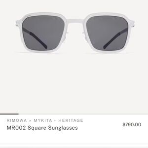MYKITA White Frame Sunglasses with Dark Gray Lenses